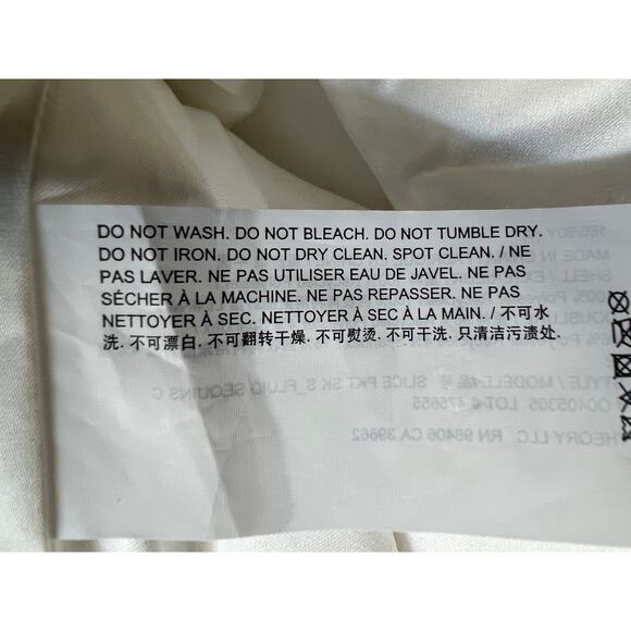 THEORY WOMENS SIZE 0 SLICE POCKET MID RISE MINI WHITE FLUID SEQUINS NEW - Picture 13 of 15